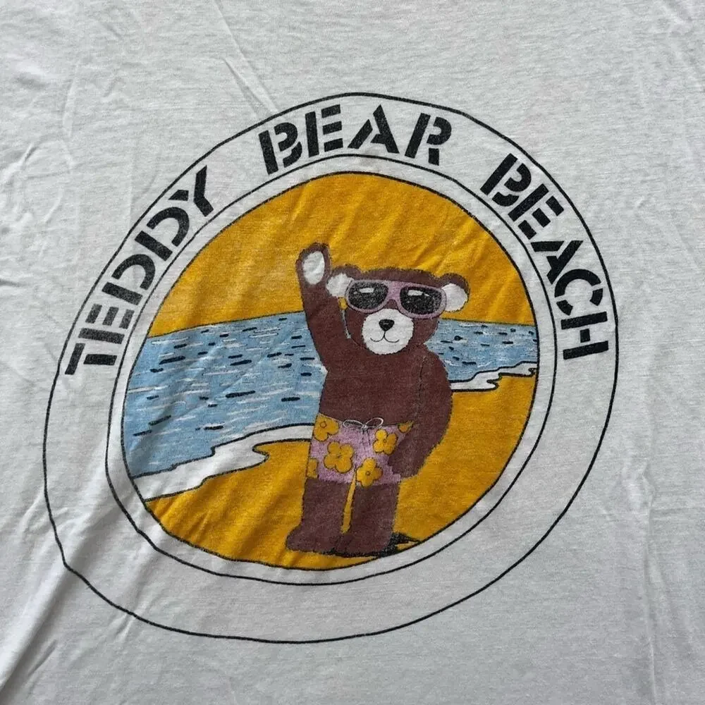 Vintage Sherry Teddy Bear Beach Single Stitch Tee